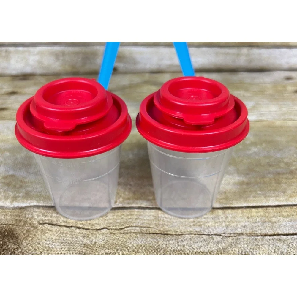 Tupperware Tupper Mini Salt and Pepper Shaker Set with Caddy Toothpick Holder